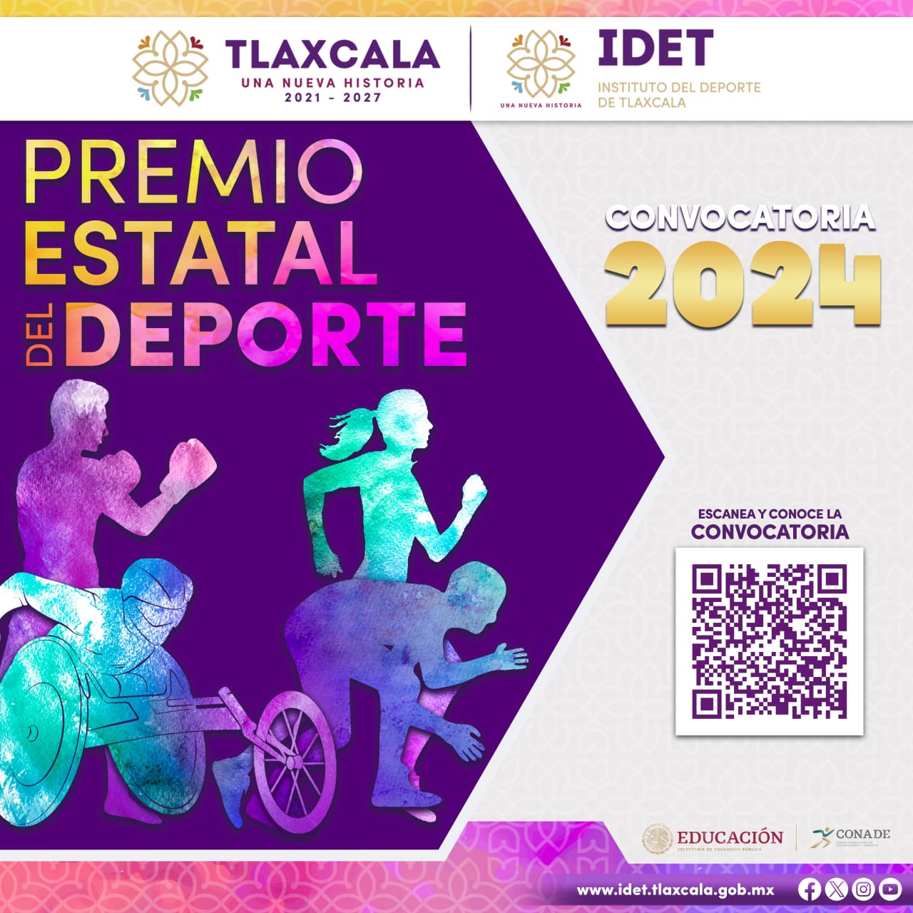 Emite IDET convocatoria del Premio Estatal del Deporte 2024